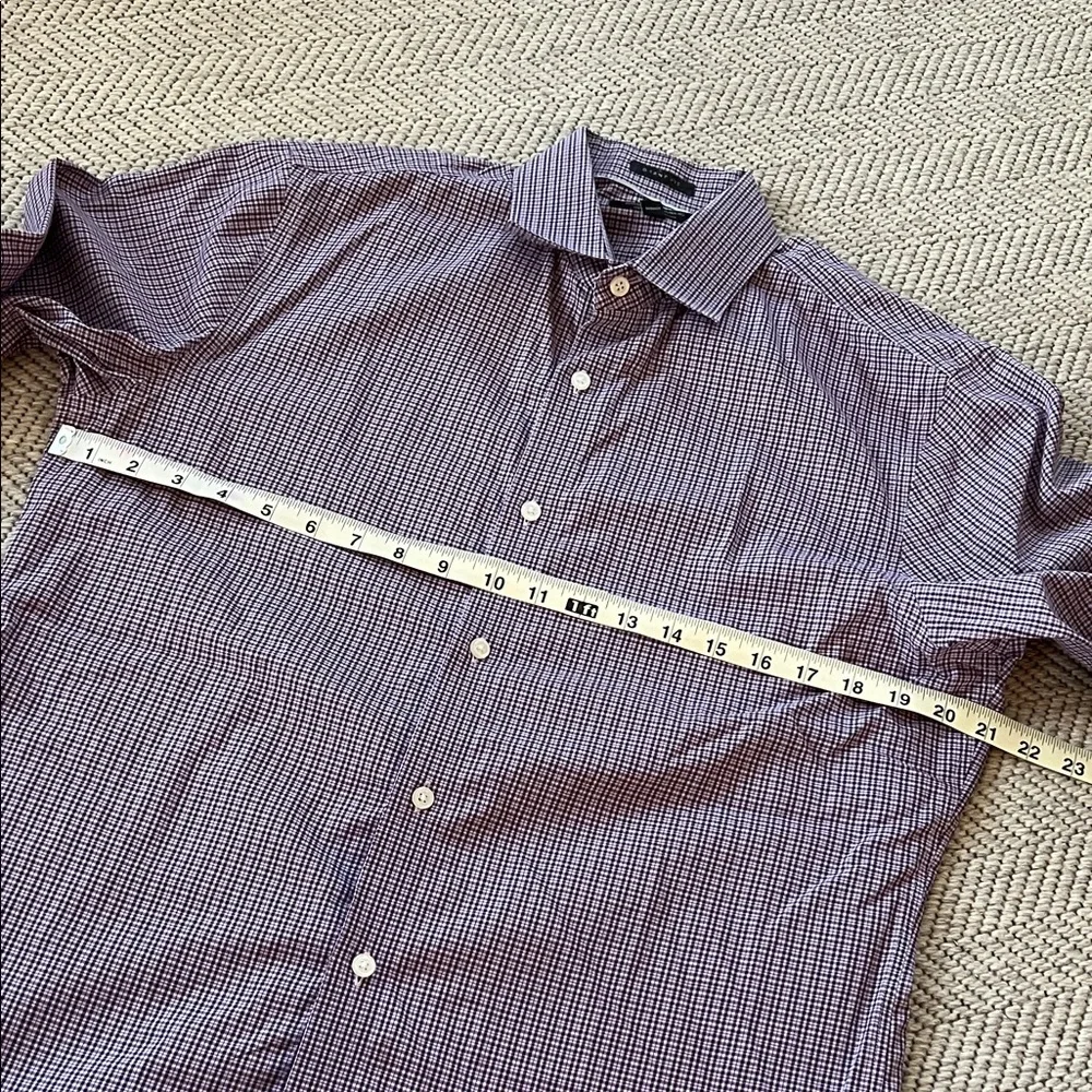 Banana Republic Purple Micro-Check Dress Shirt Grant Fit